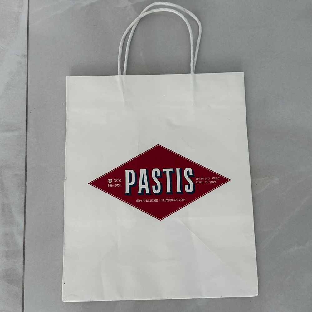 Famous Pastis Miami Restaurant Takeout Bag